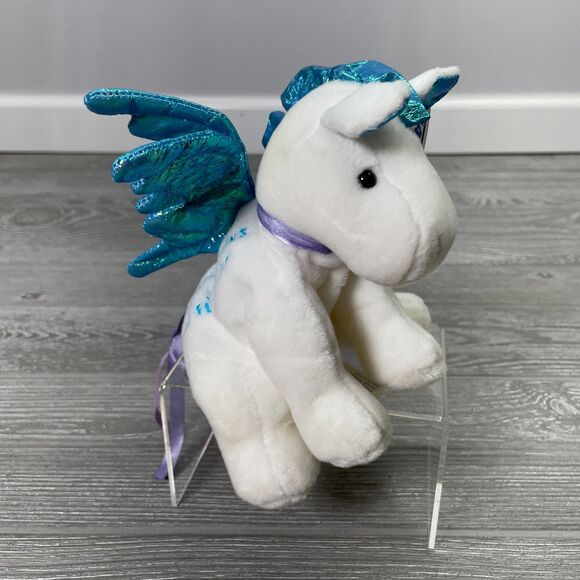 Vintage 2000 Mary Meyer White Pegasus Beanbag Plush Girl Scouts Flying Up New - Picture 5 of 12
